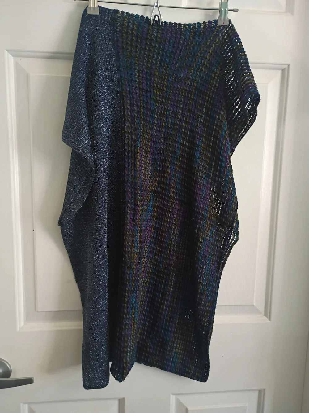 Sparkle Knit Infinity Scarf in Navy and Multicolor